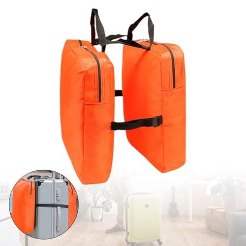 Luggage Organizer for Suitcase with Straps for Laptop and Umbrella | Multi-functional Travel Packing Organizer | Compact Suitcase Divider & Space Saver- Orange — view 5