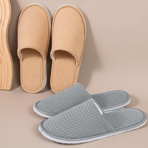 Disposable Slippers for Guests Plush Hotel Travel Portable Indoor Shoes — view 5