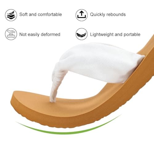 BSBUY Unisex Flip Flops Mens Flatform Beach Flip-Flop EVA Slippers Ladies Girls Yoga Mat Comfortable Beach Travel Platform Sandals Slip-Resistant Flat Flip Flops with Arch Support for Shower(UK:7) — view 6