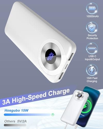 Power Bank 10000mAh, 22.5W Phone Charger Power Bank Fast Charging with USB-C in&out, 3 Outputs Portable Charger Battery Pack with iPhone16/15/12/11/13/14/Tablets, Beige — view 2