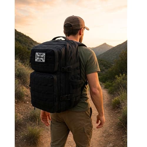 Military Tactical Backpack 45L Heavy-Duty Water-Resistant Rucksack with Webbing 6 Compartments & Padded Back Support Ideal for Hiking, Athletes, Gym, Travel, Sports, Camping & Everyday Carry — view 5