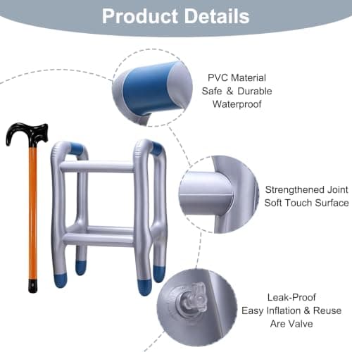 Inflatable Zimmer Frame & Walking Stick Set - Funny Blow Up Walking Frame — view 3