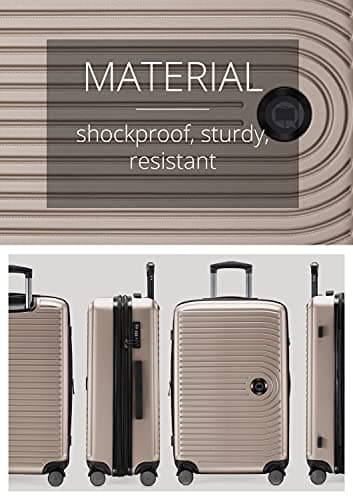 HAUPTSTADTKOFFER Mitte - Medium-Sized Hard-Shell Suitcase, TSA, 4 Wheels, Check-In Luggage with 8 cm Volume Expansion, 68 cm, 88 L, Champagne — view 5