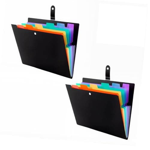 Expanding File Folder 2-Pack, 7 Pockets Accordion File Organizer, A4 Letter Size Document Receipt Organizer, Accordian Filing Folder for Classroom Home Office Travel, File Folders with Labels