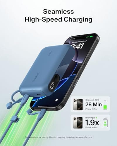 Belkin BoostCharge 10000mAh Power Bank with Digital Battery Display - Blue — view 3
