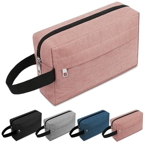 ALIIP Travel Toiletry Wash Bag,Portable Travel Grooming Pouch,Pink