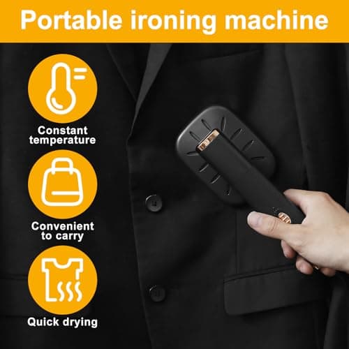 Travel Iron Steam Mini Portable Iron 180°rotatable Handheld Garment Mini Electric Iron Foldable Steamer Iron 20s Fast Heat up Micro Steamer Iron Support Dry and Wet Ironing for Home Office Travel — view 2