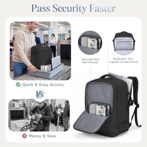 Xkdoai for Easyjet Cabin Bag 45x36x20,Backpack with TSA Approved Clear Bag — view 4