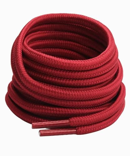 Gendewiner 1 Pair Burgundy Red 130 cm Long Round Boots Shoelace Hiking Boots Shoe Laces Replacements for School Football Trainer Laces