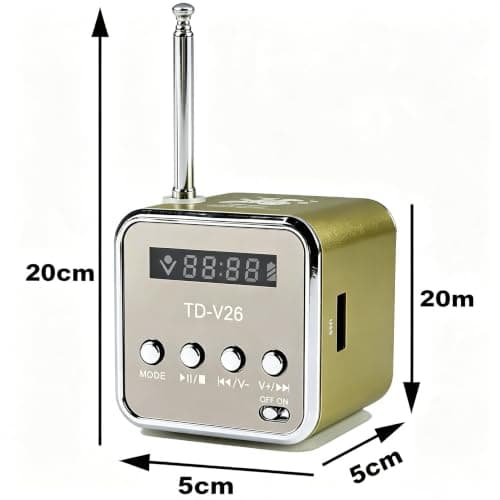 Mini Radio Bluetooth Speaker, Portable FM Radio, Outdoor Wireless Mini Speaker, Music Speaker, MP3 Player, Sound Station, USB, Line-In, Micro SD TF (Green) — view 6