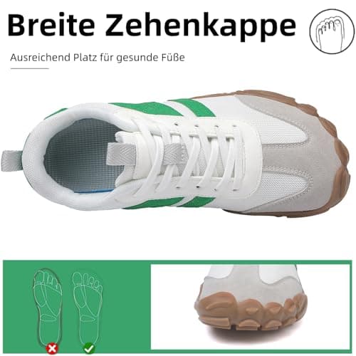 Barefoot Shoes Mens Womens Trail Running Shoes Outdoor Zero Drop Wide Toe Box Shoes Lightweight Walking Sneakers Non Slip Hike Footwear Minimalist Fitness Shoes，White，5UK — view 3