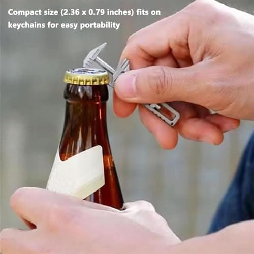 Compact Titanium Multitool, Portable Mini Multitool Wrench, Adjustable Wrench Alloy Tool with Bottle Opener, Nail Puller, and Caliper, for Home, Camping, and DIY Projects (3pcs) — view 3