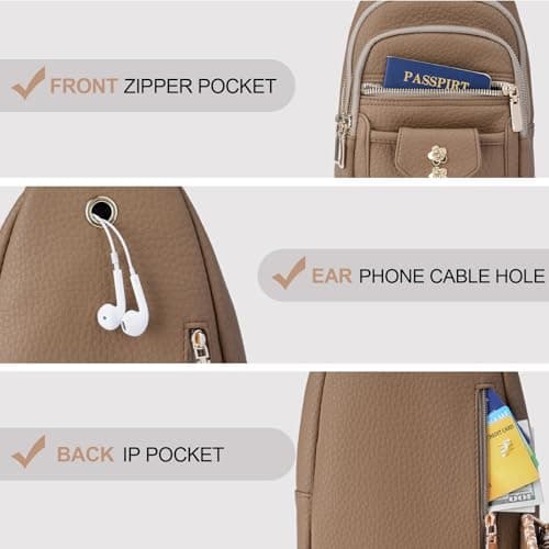 GAEKEAO Sling Bag Crossbody Bags for Women Vegan Leather Fanny Pack Chest Travel Anti Theft Purse Shoulder Bag Handbags Gifts — view 5