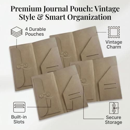 ASHATA Travel Kraft File Folder, Vintage Slim Organizer — view 2