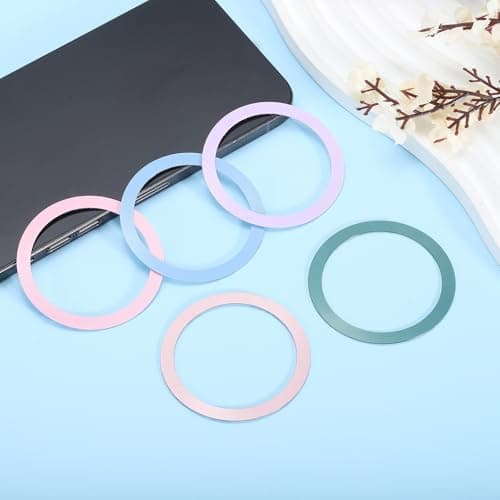 sourcing map 5 Pcs Magnetic Adapter Ring, Black/Grey/Purple/Blue/Rose Gold — view 6