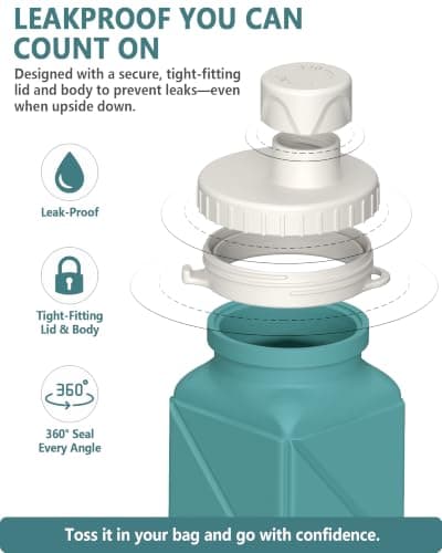 BEAUTAIL Collapsible Water Bottle 610 mL, Silicone Travel Water Bottle — view 4