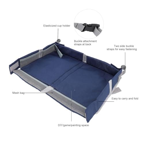 GOWENIC Kids Airplane Activity Tray Desk Organizer Table Cover (Navy Blue) — view 2