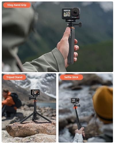20"/51cm Selfie Stick Tripod for DJI Osmo Action 5 Pro/4/3, Osmo 360, 2-in-1 Desk Tripod Stand w Magnetic Quick-Release Adapter, Extendable Handle/Monopod/Extension Rod/Travel Vlogging Accessories — view 3