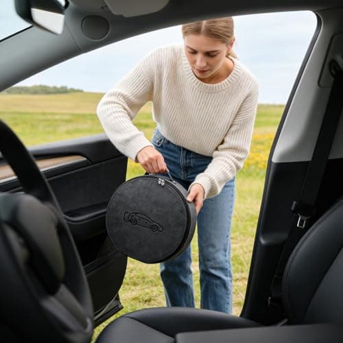 EV Charging Cable Bag - Electric Car Charger Case, Trunk Cable Organizer | Portable Waterproof Battery Lead Container, Heavy Duty Universal Vehicle Cord Storage Box for Folding Power — view 4