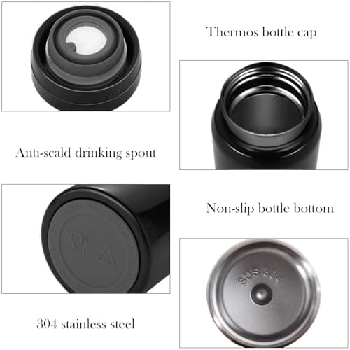 300ml Small Flask, Reusable Vacuum Insulated Stainless Steel Insulated Tumbler Water Bottle with Leakproof Lid for Hot & Cold Drinks, Portable Coffee Mug for Travel (Light Green) — view 3
