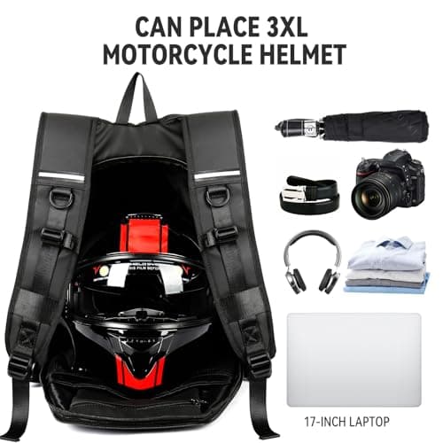HYC00 Motorcycle Backpacks for Men Women Waterproof Helmet Backpack, Motorcycle Accessories, Laptop Bags, Travel Backpacks, Student School Bags — view 4