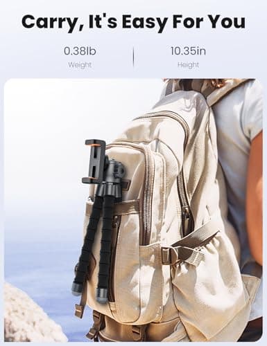 Pnitri Tabletop Tripod for Travel, Flexible Phone Stand for Video Recording — view 5