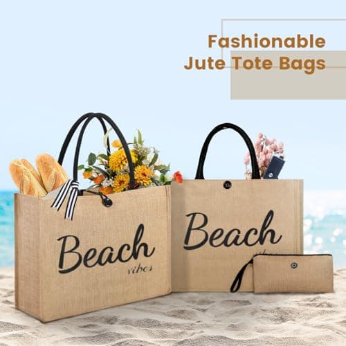 WORPICE Beach Bag - Large Beach Bags for Women, Woven Straw Beach Tote Bag Waterproof, Summer Handle Tote, for Beach Travel Holiday Swimming — view 6