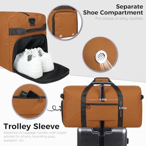Fmeida 65L Foldable Travel Duffle Bag Waterproof Holdall Luggage Bags — view 5