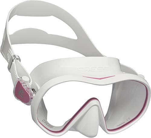 CRESSI F-Dual + Supernova Dry Combo - Unisex Diving Mask F-Dual rimless and Dry Snorkel for Snorkelling and Scuba Diving, Colour White Pink/Clear White, One Size — view 2