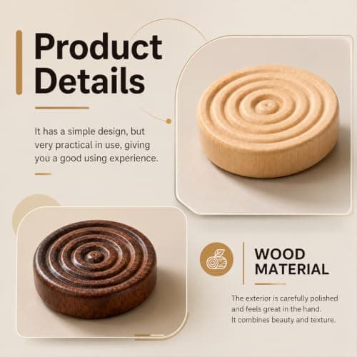 24 Pcs Wooden Draughts Set with Drawstring Bag, Classic Checkers & Backgammon Replacement Pieces, Stackable Natural Wood Tokens for Kids, Adults, Travel, Camping, Family Board Game Fun — view 4