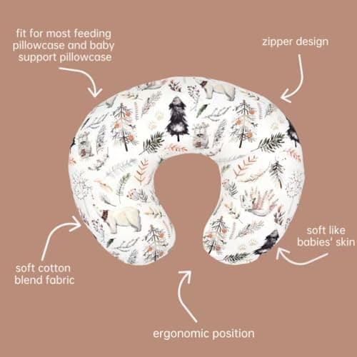 Aisawate Breastfeeding Pillow Cover, Soft Flexible U-Shaped Nursing Feeding Pillowcase Breastfeeding Pillow Case for Baby — view 5