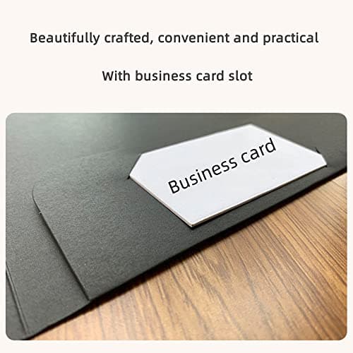 DZOZO 10Pcs A4 Insert Presentation Folder - Letter Size Business Report Holder, Kraft Black Cardboard Office Project File for Single Sheet Documents — view 4