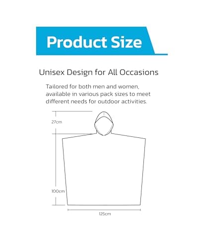 Start and Drive Ltd Poncho Rain Coat Waterproof Plastic Adult Size with Hoods men and women emergency disposable Pocket size Foldable Thin and Strong Hiking Keep Dry (3 pcs Red + 3 pcs Blue) — view 4