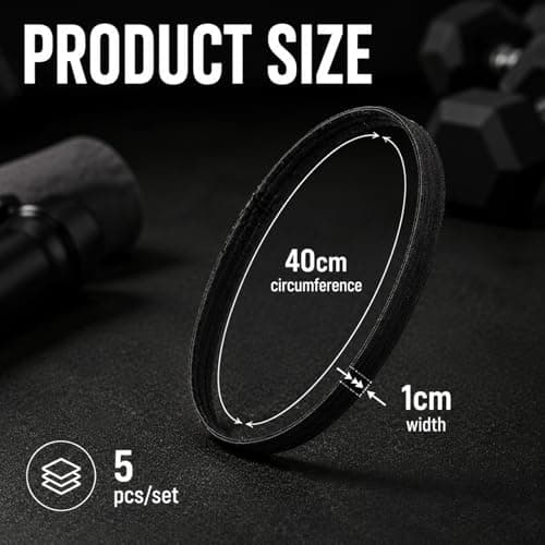 5 Pack Elastic Sports Headbands, Non Slip Thin Sweat Bands, Stretchy Fabric Hair Bands for Running Yoga Tennis Football Gym, Unisex for Men Women — view 2