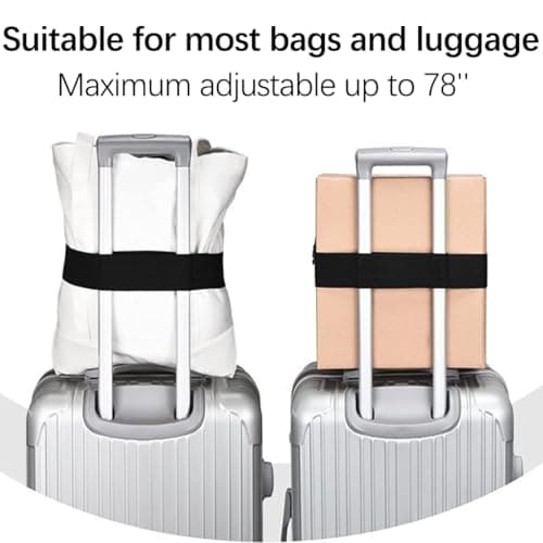 Luggage Straps for Suitcase Heavy Adjustable Suitcase Straps with Quick Release Buckle Suitcase Identifier Bands for Travel Case Non-Slip Travel Belt Travel Accessories (Black, 2pcs) — view 6