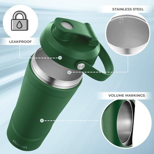 Autsel Protein Shaker, 750ml Stainless Steel Shaker Bottle for Fast — view 5