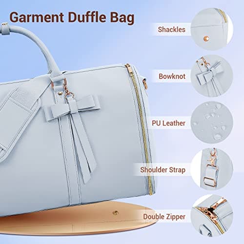 Garment Bags for Travel for Women, Blue, L, Carry-on Garment Bag with Strap — view 3