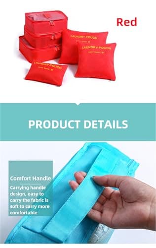 Packing Cubes Set for Travel Suitcases, 6 Pcs Travel Organiser Packing Bags for Clothes Shoes Toiletries Travel Luggage Organizers Travel Essentials Bag (Brown) — view 5
