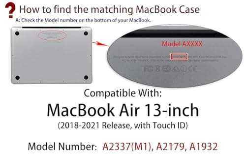 UESWILL Case for MacBook Air 13 inch M1 2018-2021, Gray — view 2