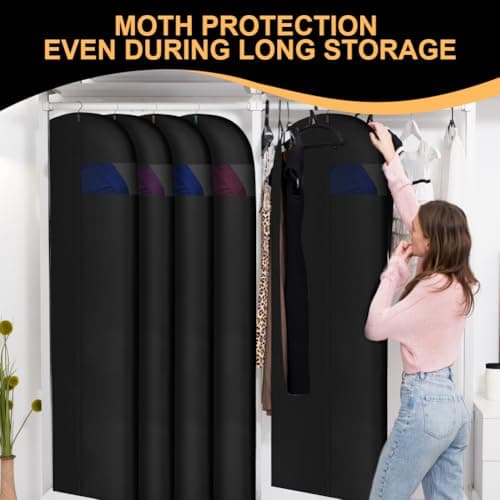 Vicloon Garment Bags, 2PCS Clothes Cover Bags Set Waterproof Dustproof With Zipper Handles, Long Garment Bag Dress Covers Breathable Suit Protector for Clothes/Shirts/Gowns/Dresses 60 * 180cm — view 6