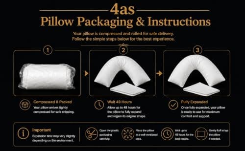 4AS V Pillow with Pillowcase – Hypoallergenic & Orthopedic V Shaped Pillows for Ultimate Comfort – Ideal for Maternity, Nursing, and Relaxation (White – 75X35cm) — view 4