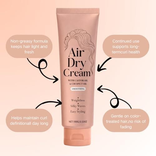 Smoothing Air Dry Cream for Hair,Smoothing Styling Cream for Frizzy Hair,Frizzy Hair Smoothing Moisturising Curl Defining Cream,Frizz Control HairConditioner for Long-Term Care,All HairTypes — view 4