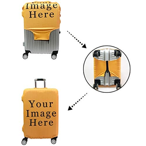 Surwin 3D Leopard Print Trolley Case Protective Cover Elastic Anti-Scratch Dustproof Luggage Sleeve Cover Premium Travel Suitcase Protector Elasticized Washable (Coffee,S (18-20 inches)) — view 4