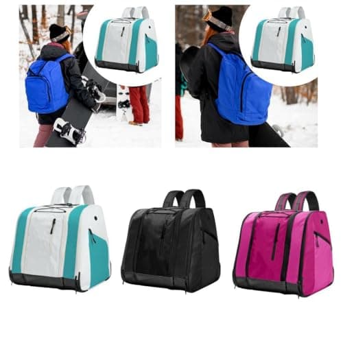 Ski Boot Bag, Sports Bag, Ski Boot Backpack, Equipment Bag, Snowboard Bag. Combines Large Capacity with Abrasion-resistant Base for Transport, White — view 4