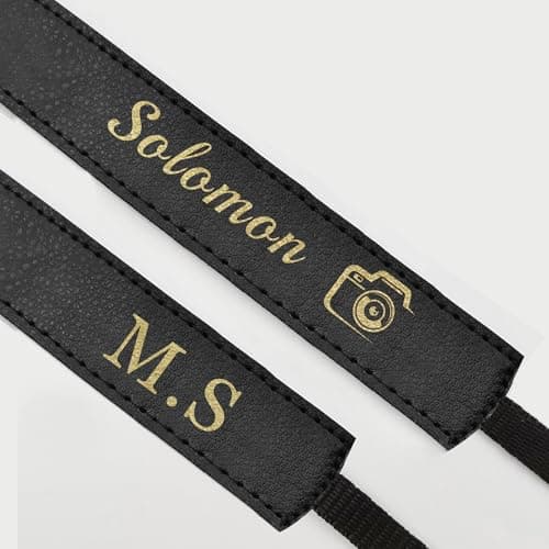 EDSG Personalised Camera Strap Leather Camera Belt Photographers Gift for Him Her Adjustable Camera Strap for Women Men Travel/Vlogging (Style-3) — view 6