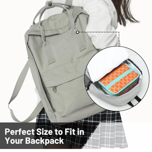 MIER Small Lunch Bag Insulated Compact Cooler for Backpack, Orange, 3L — view 4
