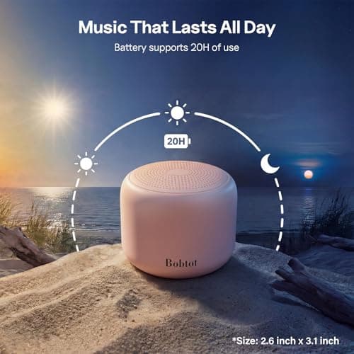 Bobtot Portable Bluetooth Speakers with Strap Mini Speaker, Pink — view 6