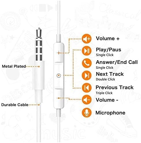 3.5 mm headphones In-Ear Earphones,Control Compatible with iPhone Samsung — view 4