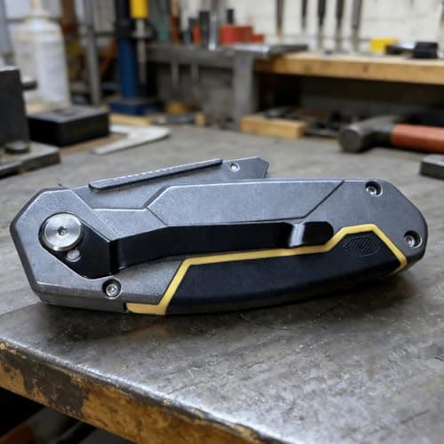 Heavy Duty Folding Utility Cutter Utility Multitool Pocket Tool with 3 pc Stainless Steel Replaceable Accessory with Belt Clip for Craft Tradesman Tool,Camping,Simple Repair — view 4