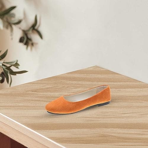 Pumps Women's Black 42 Women's Slippers 39/40 Comfortable Shoes Women's Shoes Black Flat Elegant Leisure Sandals Foldable Lightweight Travel Ballet Flat Rolled Shirt Slippers Flat Sandals, orange, 9 — view 2